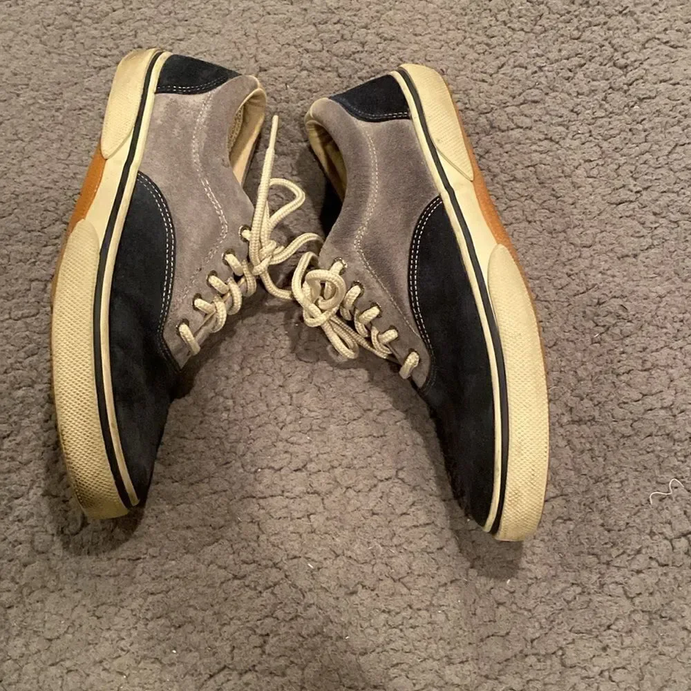 Sperry Men’s Topsiders Tie Up Navy & Grey Shoe Size 9.5